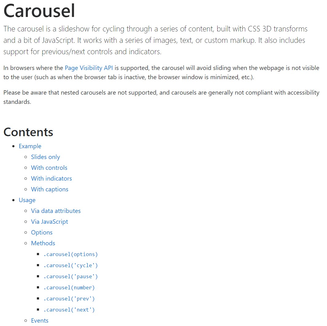Bootstrap carousel official documentation