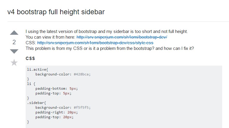 V4 Bootstrap  whole height sidebar