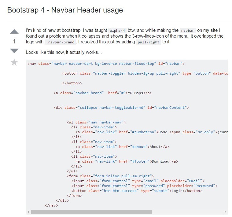 Bootstrap 4 - Navbar Header  application