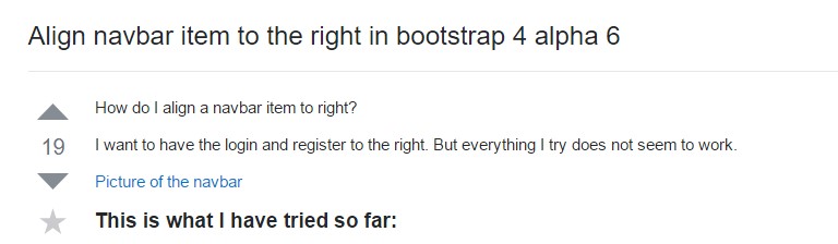 Align navbar  object to the right  inside Bootstrap 4 alpha 6