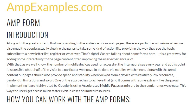  Let us  explore AMP project and AMP-form  component?