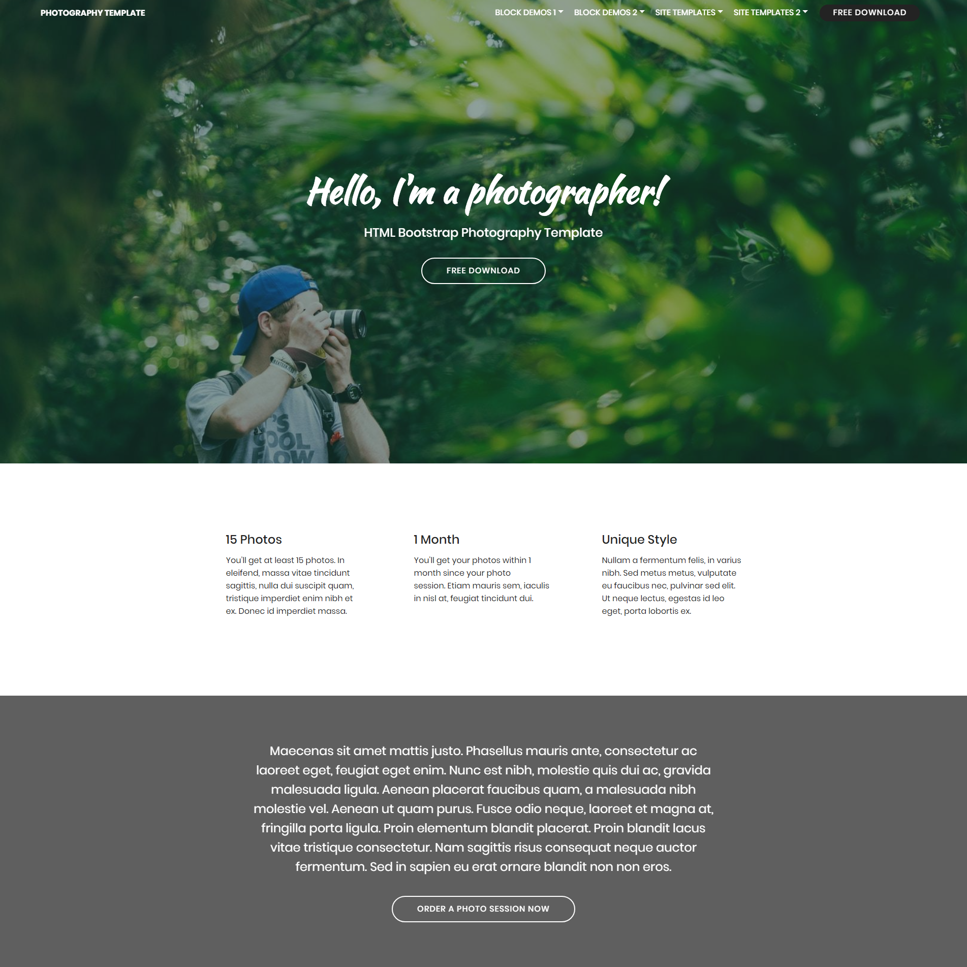 Free Download Bootstrap Photography Themes